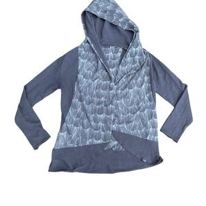 Prana Hoodie Cardigan Sweater Womens Long Sleeve Stretch Soft USA Gray Small